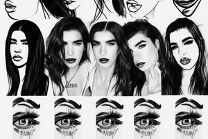 Dua lipa face make up tattoo idea