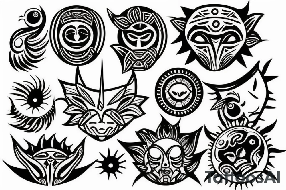 sun and moon mixed tattoo idea