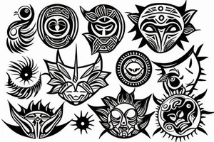 sun and moon mixed tattoo idea