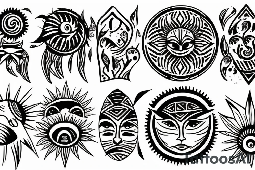 sun and moon mixed tattoo idea
