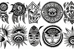sun and moon mixed tattoo idea