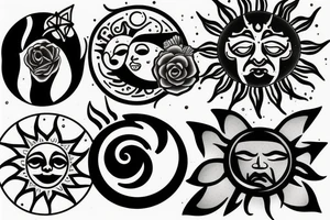 sun and moon mixed tattoo idea