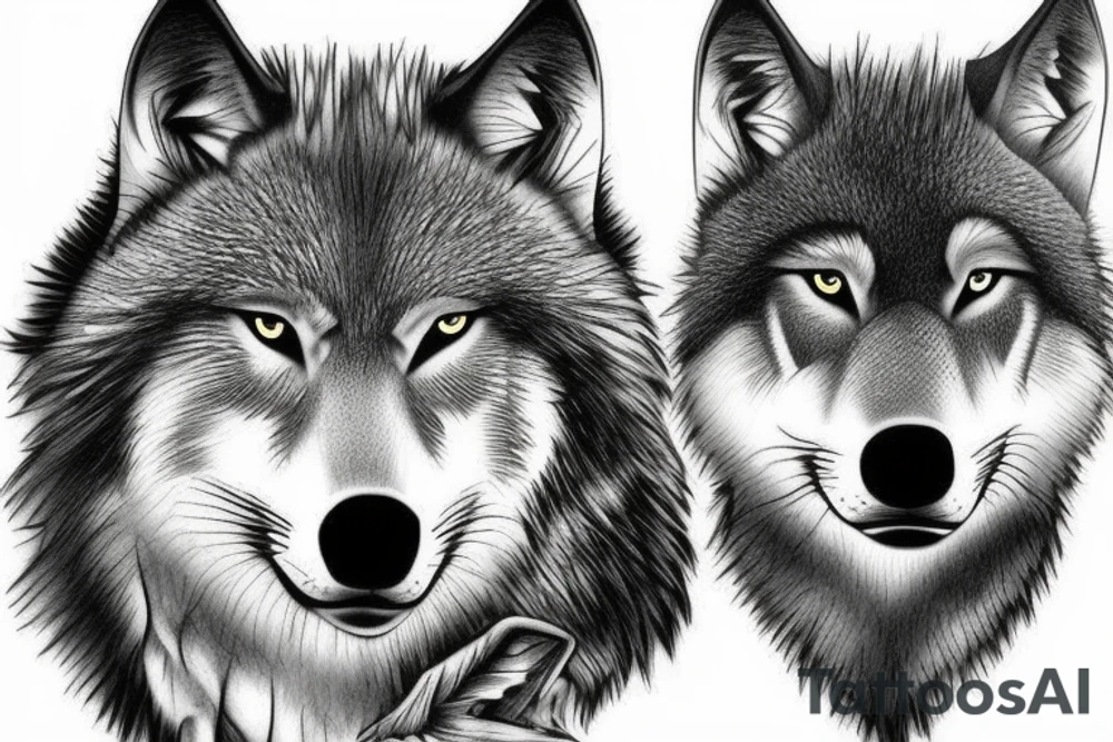 Realistic wolf tattoo idea