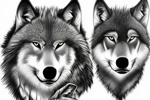 Realistic wolf tattoo idea