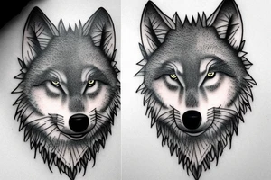 Realistic wolf tattoo idea