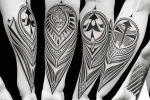 Arrow infinity combination with the name Finnley tattoo idea