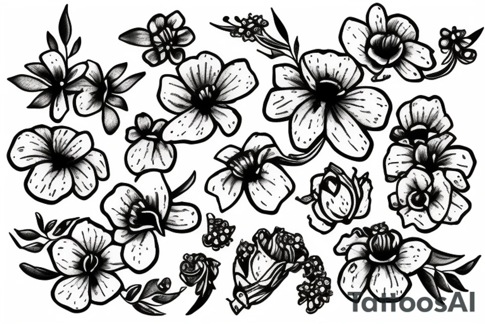 Bluebonnet flower burning tattoo idea