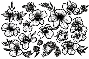 Bluebonnet flower burning tattoo idea