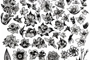 Bluebonnet flower burning tattoo idea