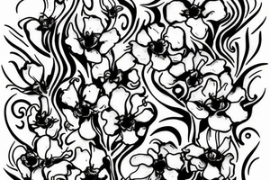 Bluebonnet flower burning flame tattoo idea