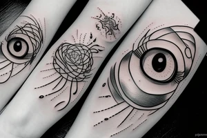 An open eye on a hand with tears surrounded by rain tattoo idea