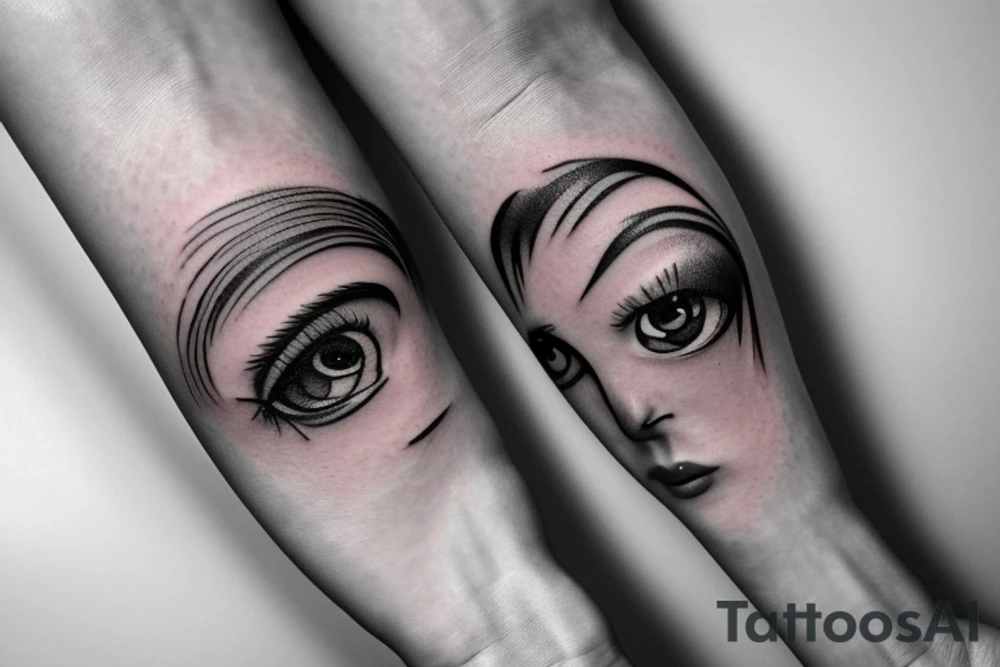 An open eye on a hand with tears surrounded by rain tattoo idea
