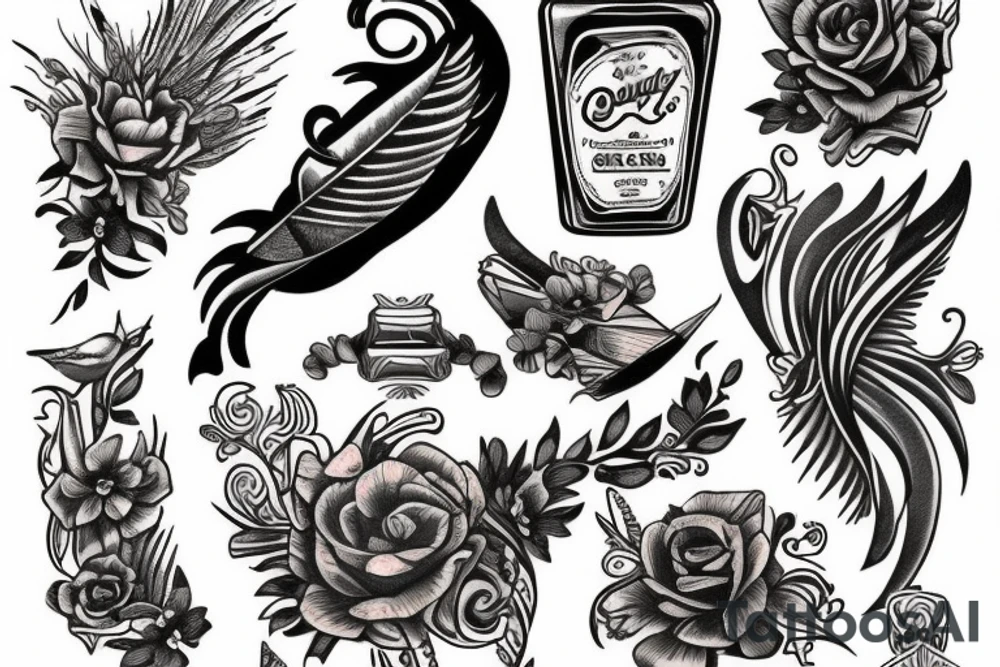writing quill tattoo idea