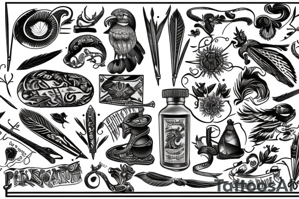 writing quill tattoo idea