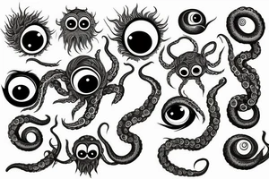 Greek ornament, monster, eye, tentacles, fear, horror tattoo idea