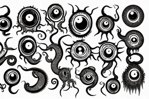 Greek ornament, monster, eye, tentacles, fear, horror tattoo idea