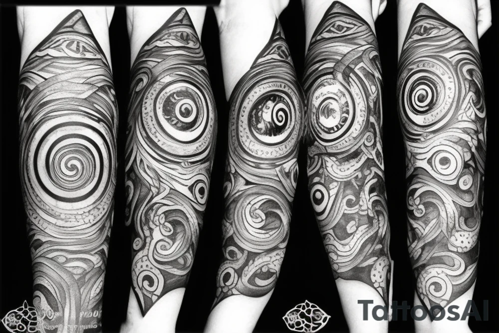 Greek ornament, monster, eye, tentacles, fear, horror tattoo idea