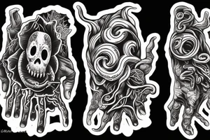 flowers, monster, fear, tentacles, hands, fingers, beast tattoo idea