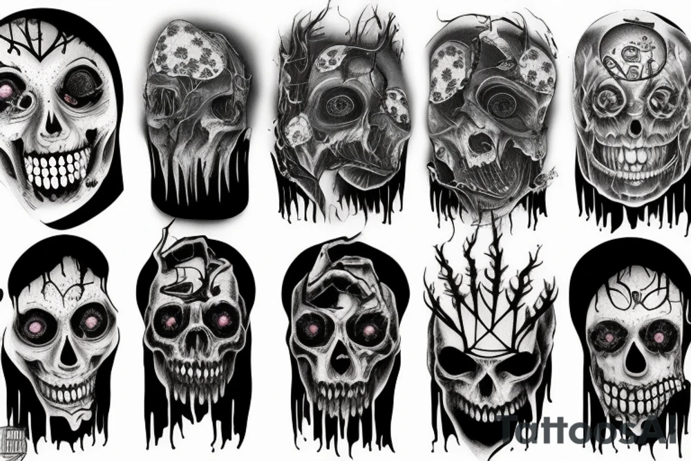 fear, horror, fright, sadness tattoo idea
