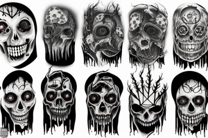 fear, horror, fright, sadness tattoo idea