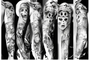 fear, horror, fright, sadness tattoo idea