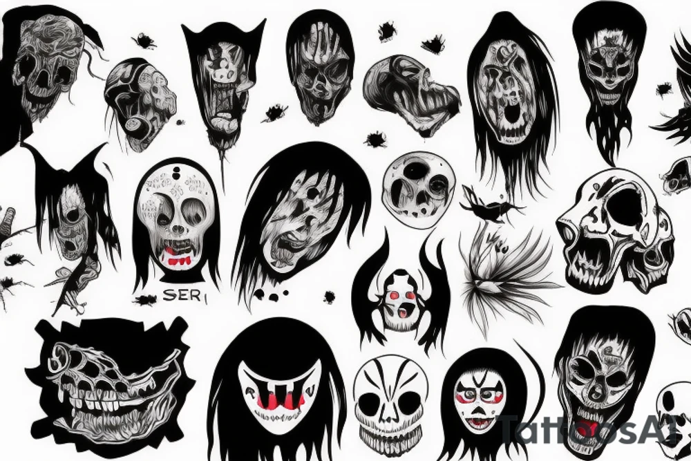 fear, horror, fright, sadness tattoo idea