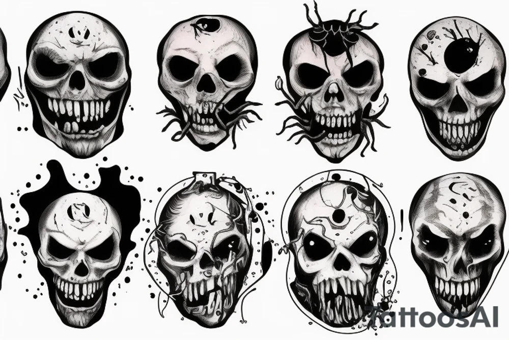 fear, horror, fright, sadness tattoo idea