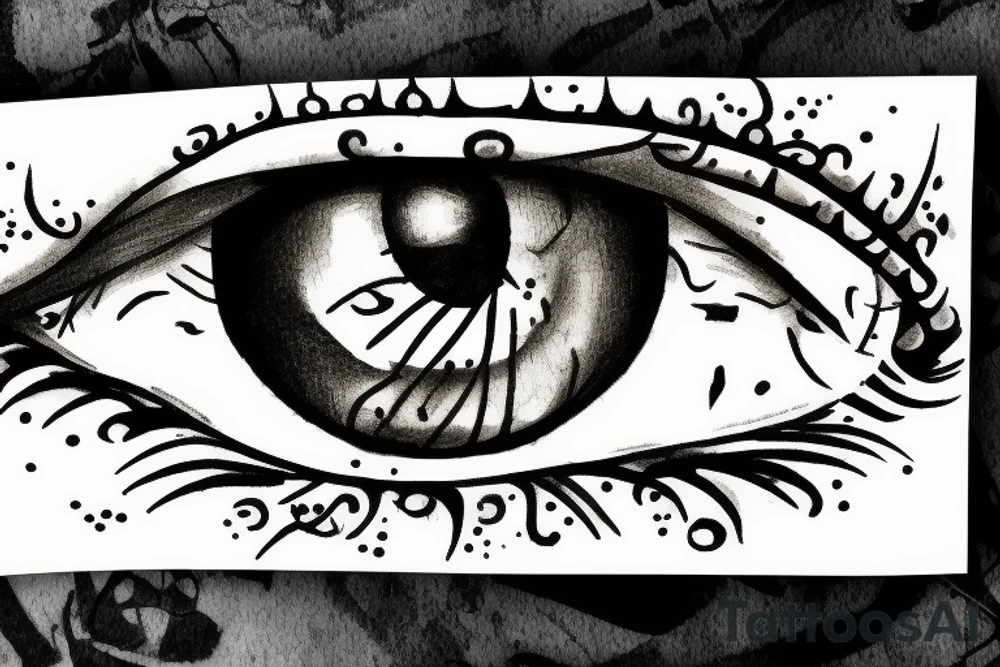 eye, chains tattoo idea