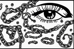 eye, chains tattoo idea