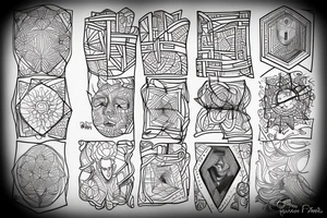 Square with random lines in jt tattoo idea
