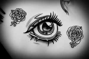 eye on throat tattoo idea