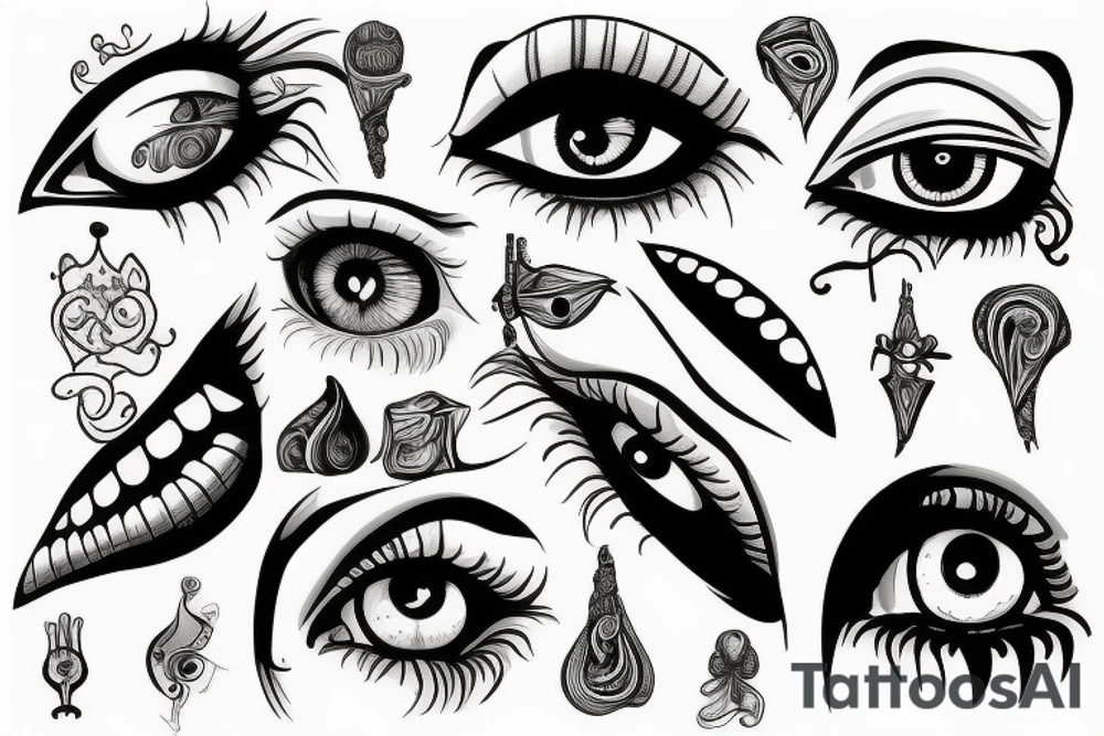 eye on throat tattoo idea
