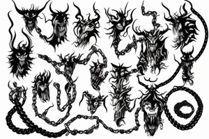 demon in chains tattoo idea