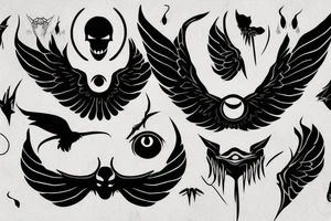 flying demon, eye tattoo idea