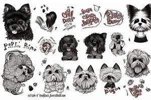 A chilli pepper blending into a fluffy dog tattoo idea