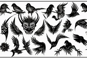 demon, bird tattoo idea