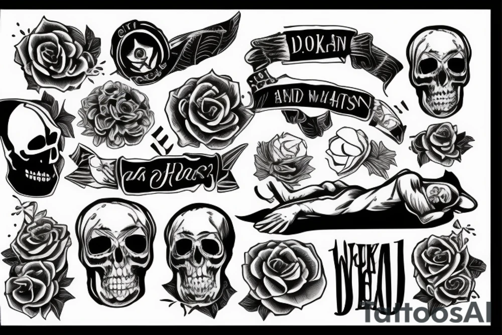 A block with a dead man laying in there tattoo idea