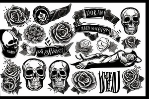 A block with a dead man laying in there tattoo idea