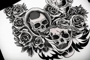 A block with a dead man laying in there tattoo idea