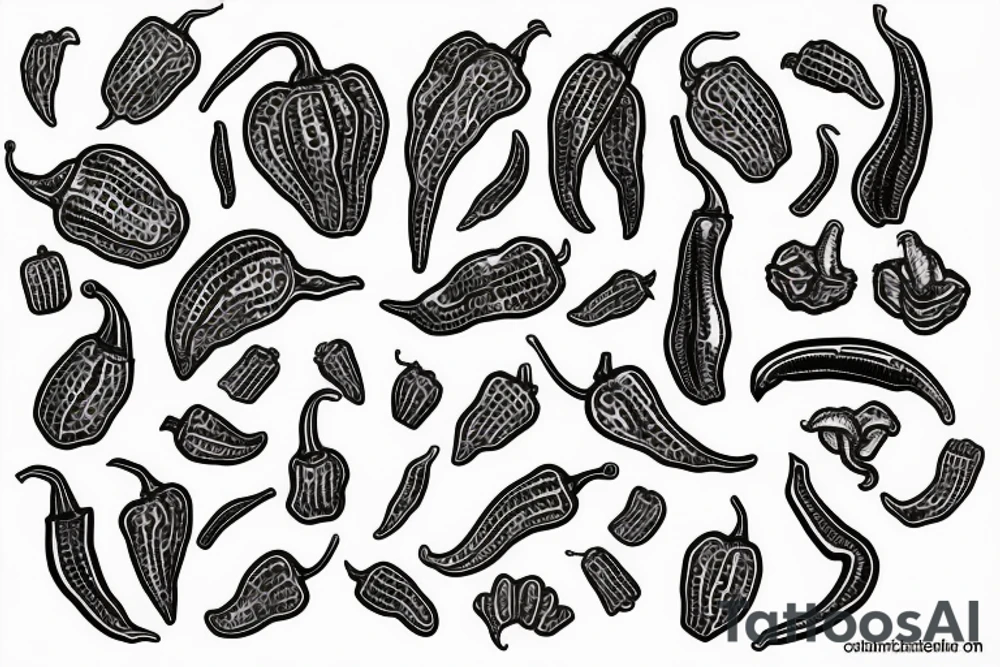 A chilli pepper, outline, minimalist style tattoo idea