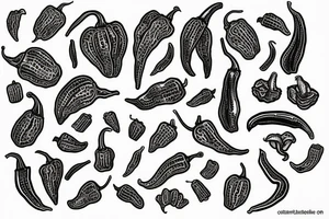 A chilli pepper, outline, minimalist style tattoo idea