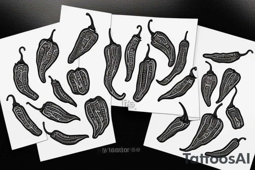 A chilli pepper, outline, minimalist style tattoo idea