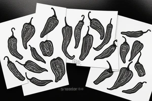A chilli pepper, outline, minimalist style tattoo idea