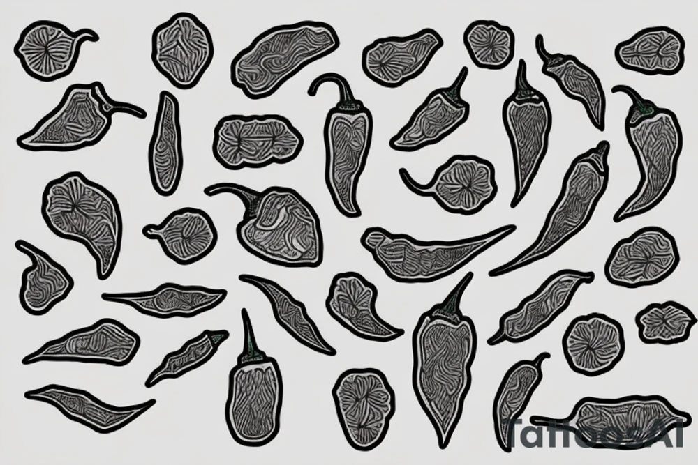 A chilli pepper outline, minimalist style tattoo idea