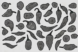 A chilli pepper outline, minimalist style tattoo idea