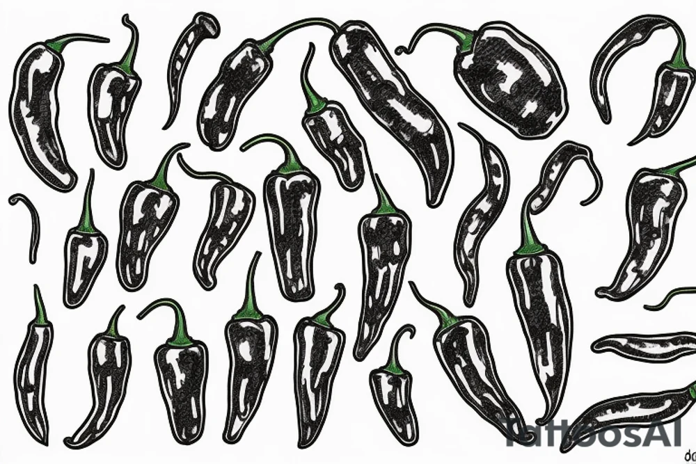 A chilli pepper outline, minimalist style tattoo idea