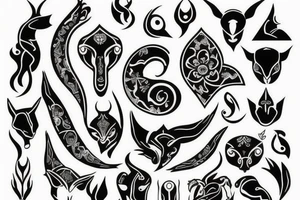 aries tatto with matching elements tattoo idea