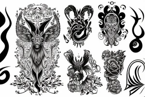 aries tatto with matching elements tattoo idea