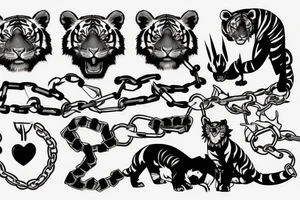 Dark, scary, animal, warrior, chains, solitude, power, tiger, claws, fuckboy tattoo idea