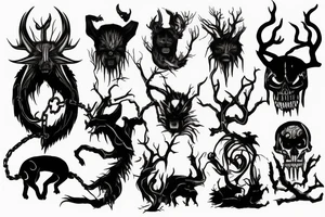 Dark, scary, animal, warrior, chains, solitude, power,
, claws, fuckboy tattoo idea